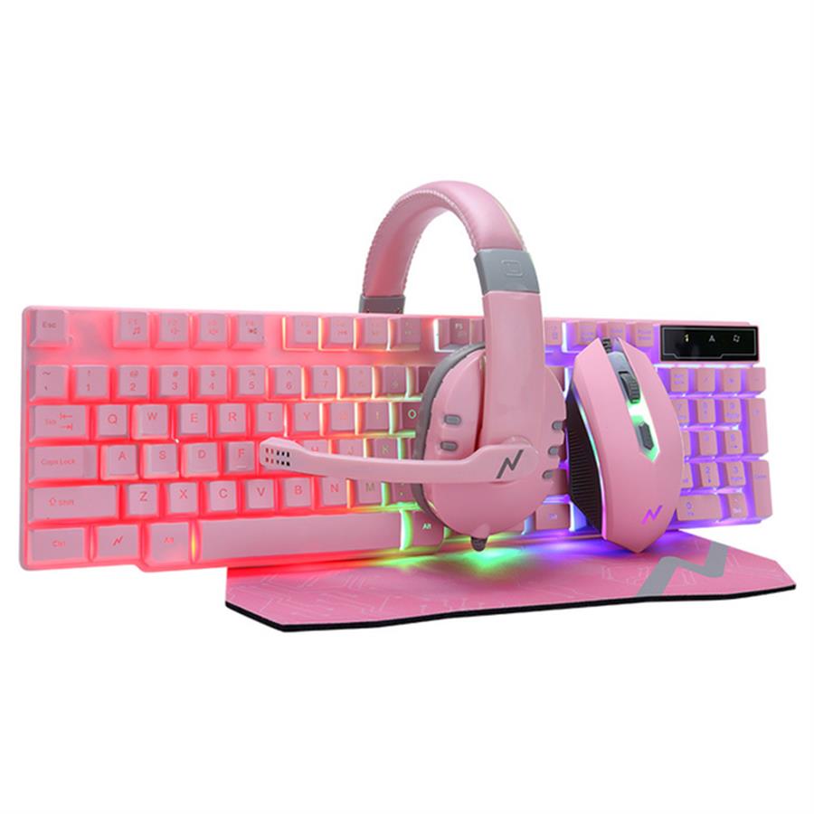 COMBO GAMING TEC+MOU+AURI+PAD NOGA NKB-411 PINK