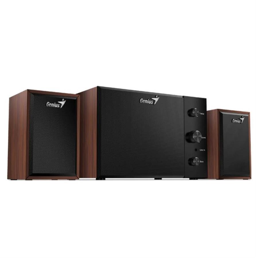 PARLANTES 2.1 GENIUS SW-2.1 350 15W RMS MADERA