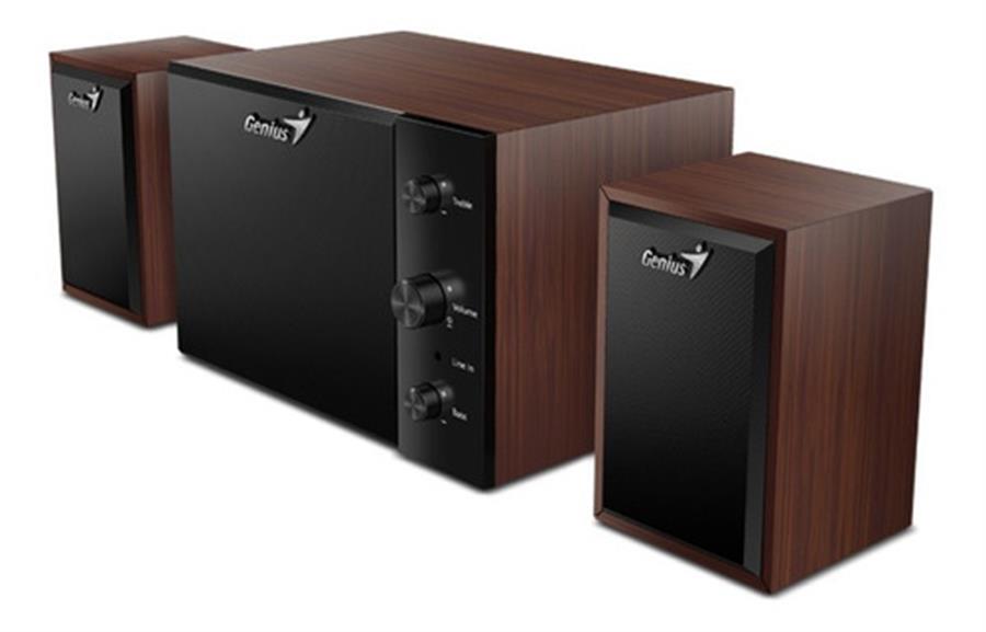 PARLANTES 2.1 GENIUS SW-2.1 350 15W RMS MADERA