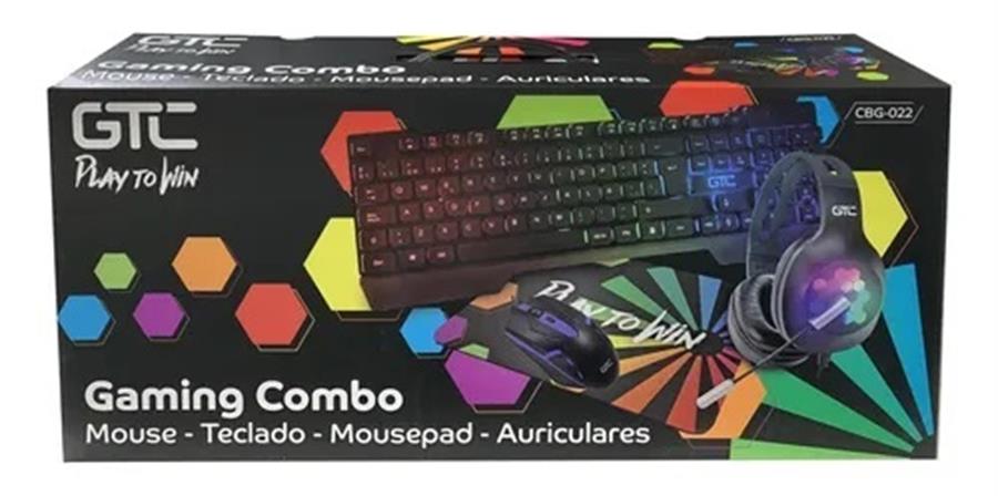 COMBO GAMING TEC+MOU+AURIC+PAD GTC CBG-022 RETROILUMINADO