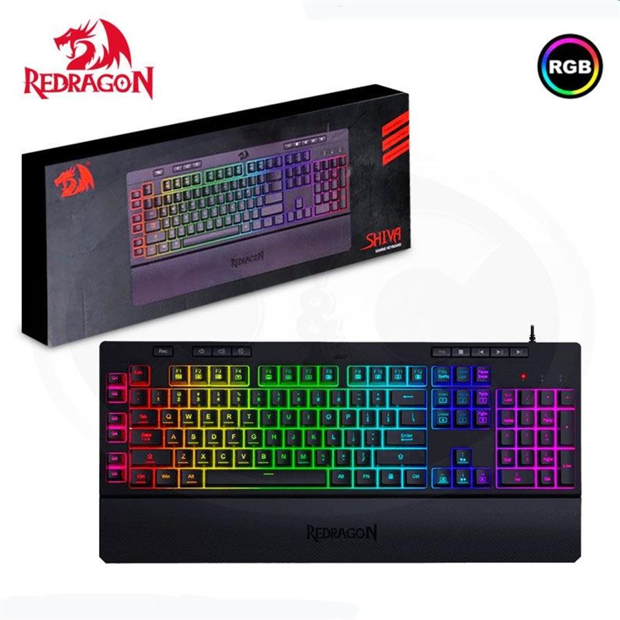 TECLADO GAMING REDRAGON SHIVA RETROILUMINADO RGB 6 TECLAS MACRO ONBOARD NEGRO