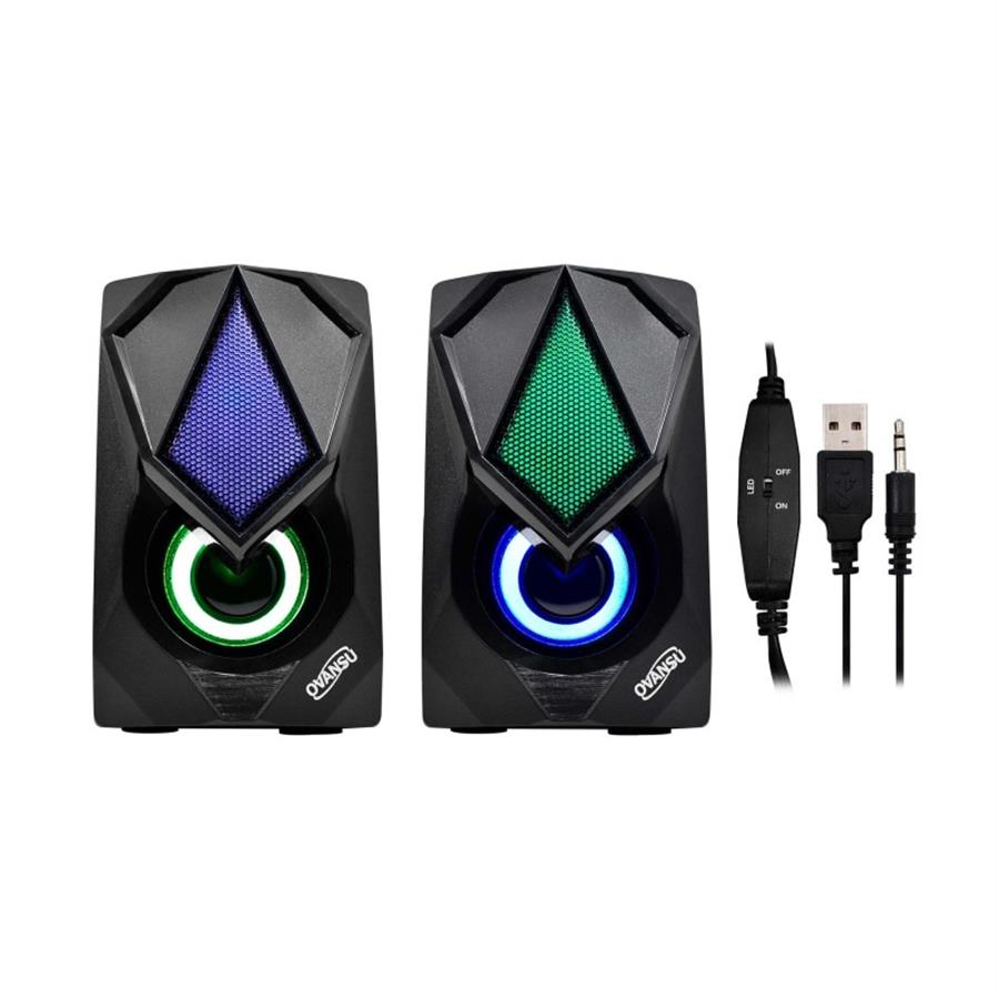 PARLANTE GAMER OVANSU OS-PAU66 2.0 RGB 3W X 2