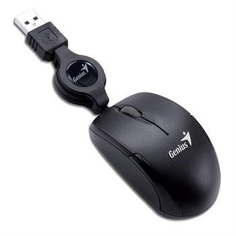MOUSE GENIUS MICRO TRAVELER RETRACTIL NEGRO
