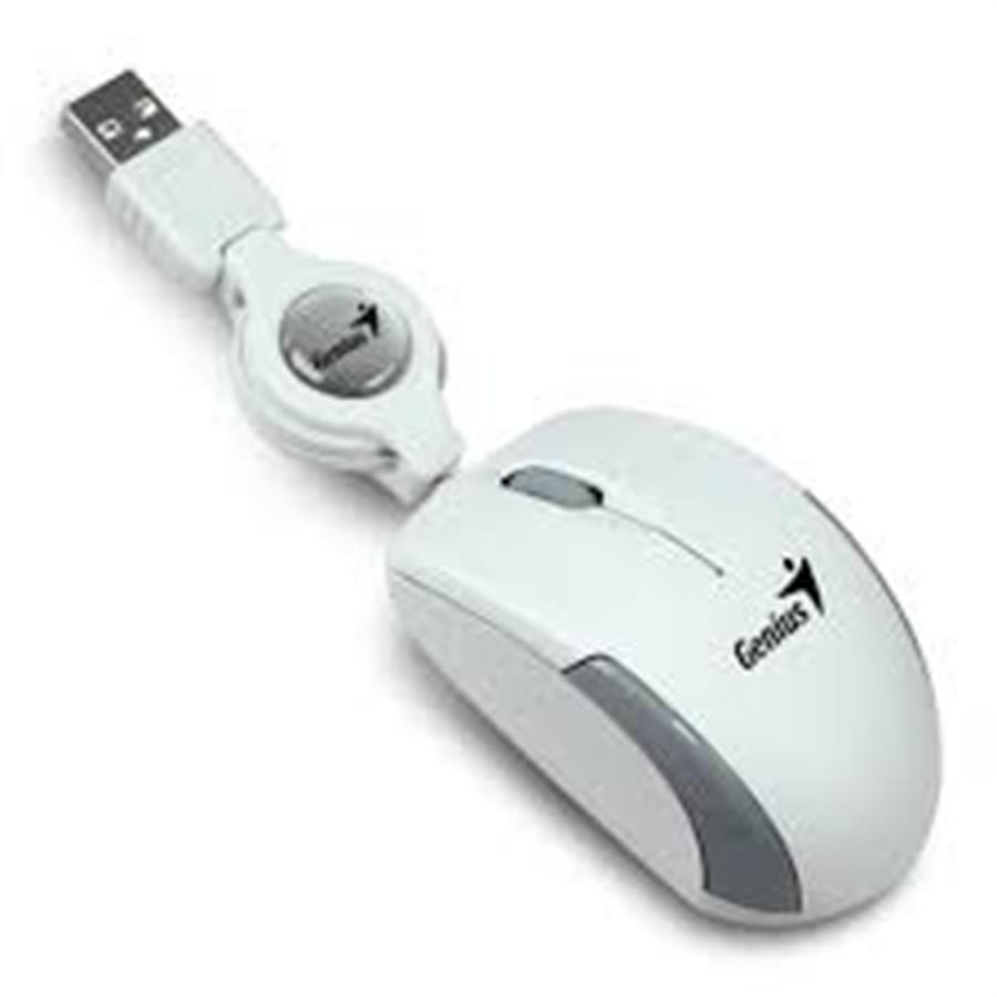 MOUSE GENIUS MICRO TRAVELER RETRACTIL BLANCO