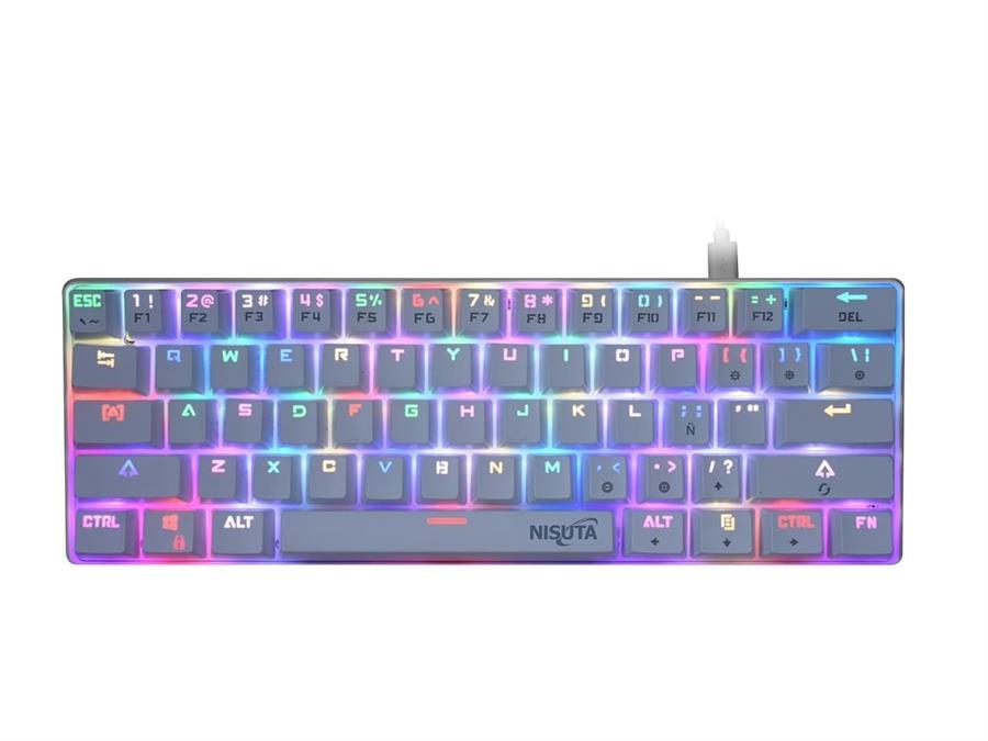 TECLADO MECANICO RGB REAL DE 61 TECLAS  NS-KBGZ61W